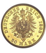 20 Χρυσά Μάρκα Wilhelm II 1888-1889 - Image 2