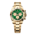 Rolex Cosmograph Daytona 40 mm από κίτρινο χρυσό 18 kt, πολυτελές σπορ ρολόι με μαύρο καντράν και αγωνιστικό χαρακτήρα.