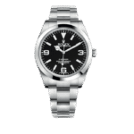 Rolex Explorer 39 mm με μαύρο καντράν, πολυτελές εργαλειακό ρολόι από ατσάλι Oystersteel